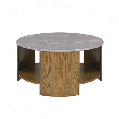 Round Coffee Table With Shelf