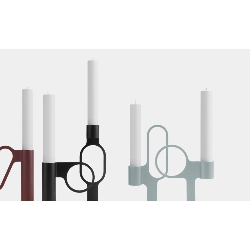 Who Goes There? Candlestick, Black, 5" H x 4" W 