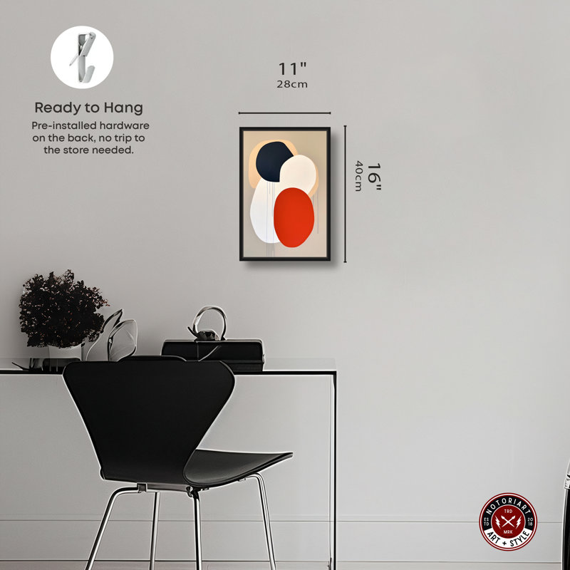 Art mural abstrait Matryoshka Doll par Notoriart, Cadre noir, H 16 po x l 11 po