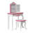 Teamson Kids Fashion Prints Animal Wooden Vanity Table & Stool with Mirror for Pretend Play Makeup