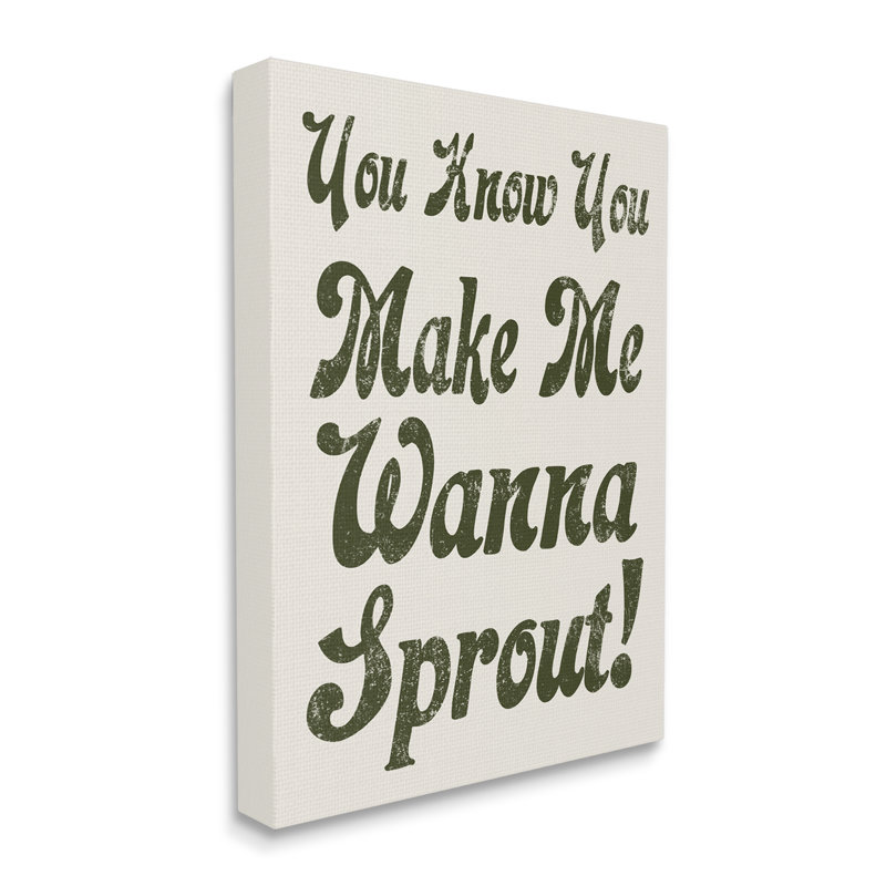 «Make Me Wanna Sprout Retro Gardener» par Lil 'Rue - impression, L 36 po x H 48 po, Toile tendue