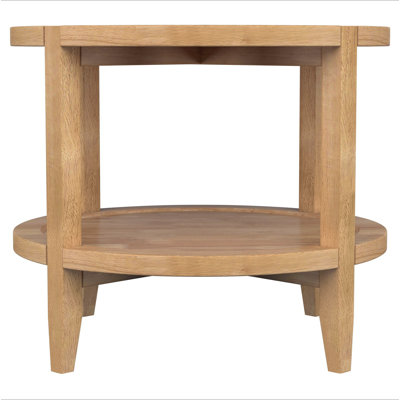 Isbell Maple Brown Round Solid Wood Side End Table