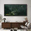 «Minimal Landscape Abstract Dark Green and Gold Flecks Modern Luxury», reproduction d'art sur toile-111568242-98042330