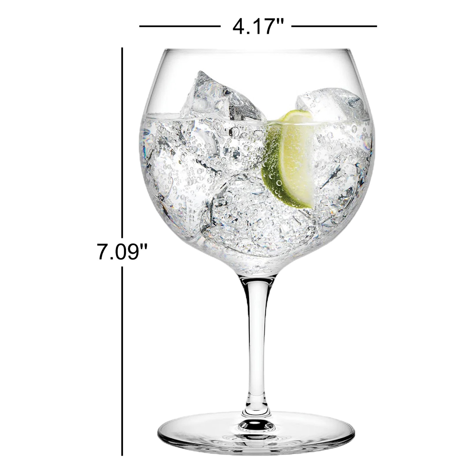 Vintage Set of 2 Lead Free Crystal Gin Tonic Glasses 20 oz.