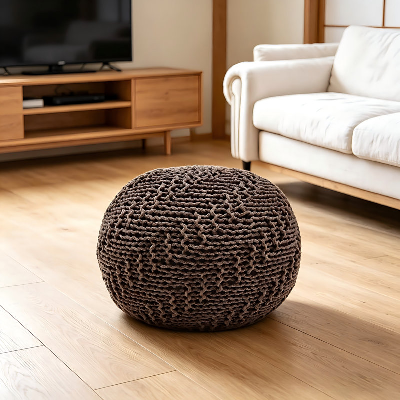 Pouf Hazel, Coton brun clair
