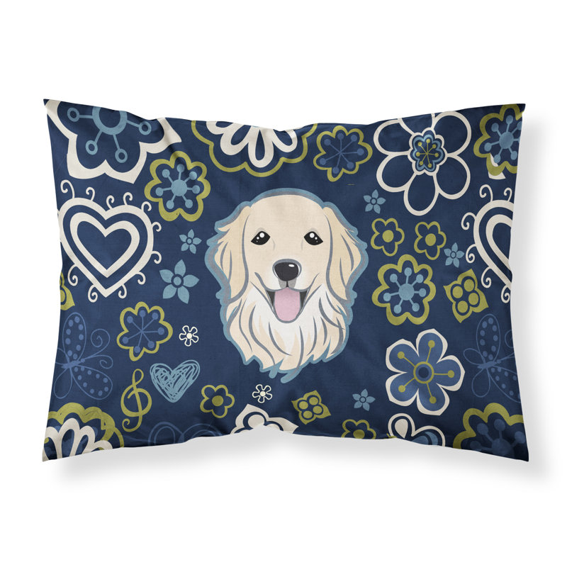 Taie d’oreiller floral, Golden retriever beige