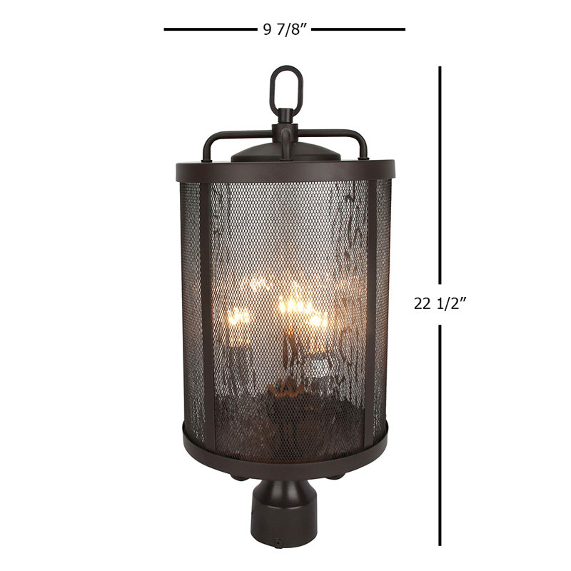 Lampadaire d'extérieur 3 lumières au fini bronze