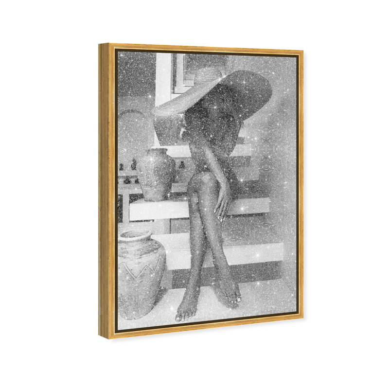 Andrea II Gray Canvas People Print by Oliver Gal, Black Frame, 10 x 15, 16"H x 11"W, Canvas