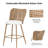 Counter Height Bar Stools Set Of 2,Rattan Bar Stools Set Of 2, 26 Inch Seat Height Wicker Bar Stools Set Of 2, PE Rattan Counter Stool With Metal Legs,Counter Stool Chairs For Patio Balcony Garden