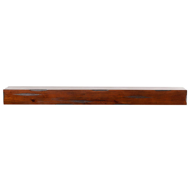 Kynsley 48" Distressed Wood Fireplace Mantel Shelf with Corbels - Cinnamon Rustic Distressed Finish, 48" Length