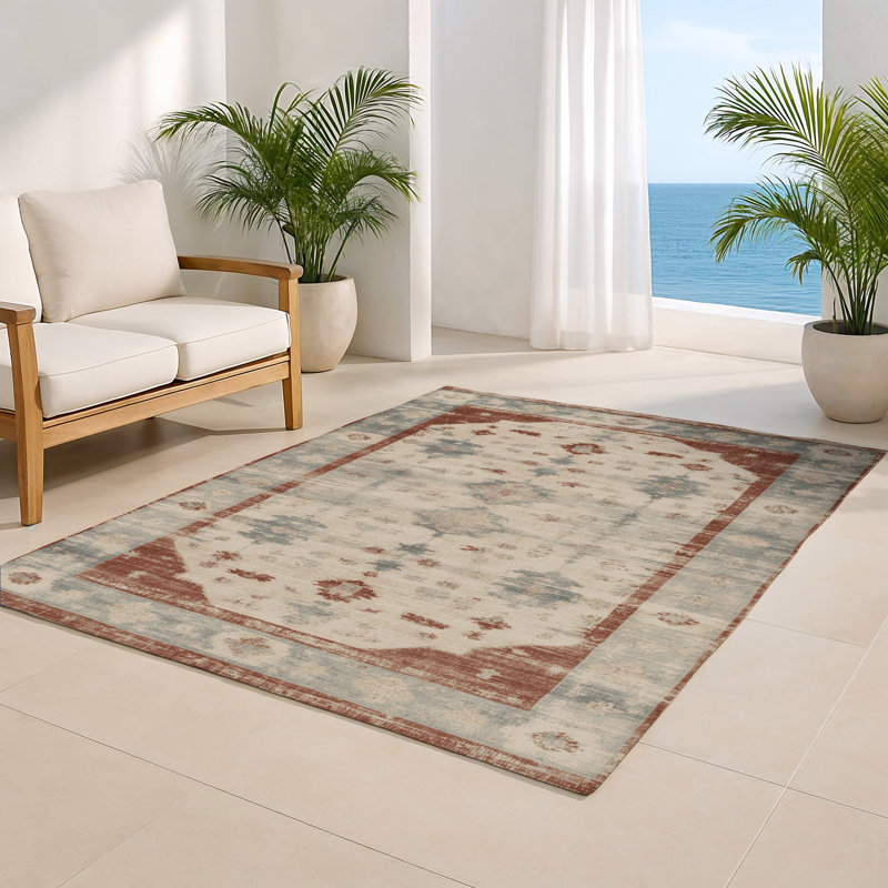 Tapis d'intérieur et d'extérieur surteint beige, Rectangle 4pi x 6 pi