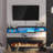 Floating TV Stand, with LED Lights, 59” Floating Entertainment Center with Power Outlet and Storage, Floating TV Shelf Media Console Cabinet for Gaming Box Audio Video-1970477367