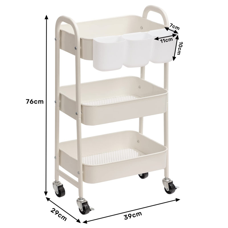 76cm H x 39cm W Utility Cart, White