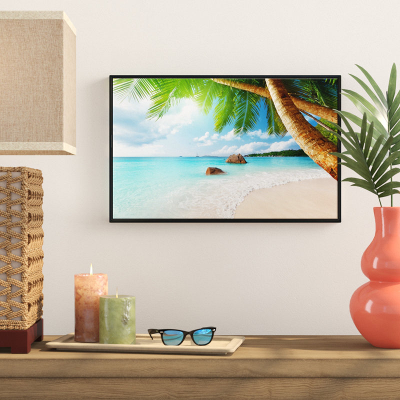 «Praslin Island Seychelles Beach», photographie, H 12 po x l 20 po x P 1 po, Toile avec cadre flottant
