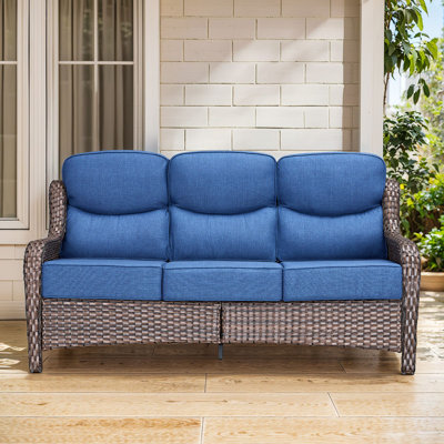 Canapé d'extérieur durable à 3 places de 72 po Abbey avec coussins ultra-moelleux de 6 po et tissu en oléfine résistant à l'eau