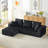 Modern 4 - Seater Corduroy Dark Grey Cloud Couch, Modular Sectional For Living Room, No Assembly, Comfort With Spring Support, Multi Functional Usage In Areas Couch Grey, Sectional, Sponge, Stylish-1082926272-1082926278