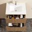 Meuble-lavabo suspendu en noyer de style Mid-Century, 61 cm (24 po), meuble de salle de bain suspendu moderne.