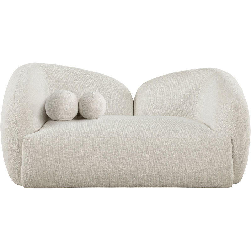 Causeuse en tissu Elowen, Tissu crème