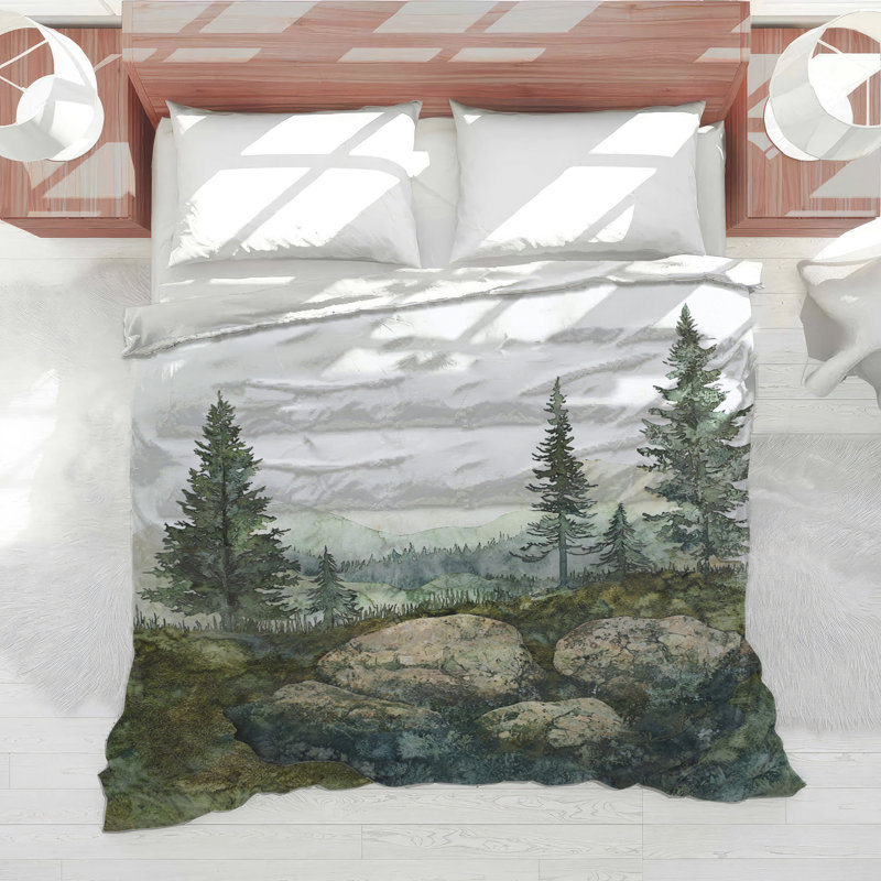 Mountain Forest Landscape Comforter, Twin Extra Long