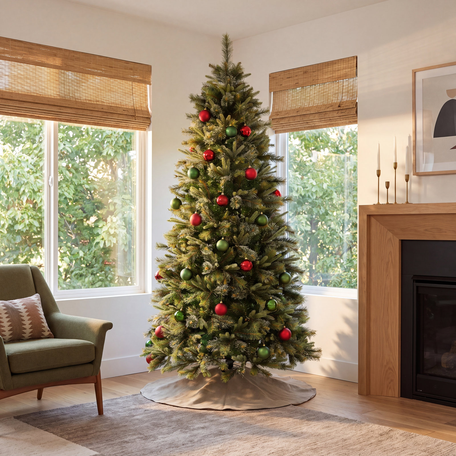 Frosted Pine Christmas Tree, 8.5' H, Unlit