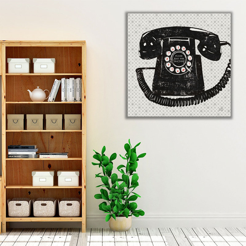 Téléphone analogique rétro - reproduction d'art sur toile, H 12 po x l 12 po