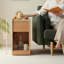 Table basse 11,81 po blanche + en pierre frittée Burlywood + en bois massif