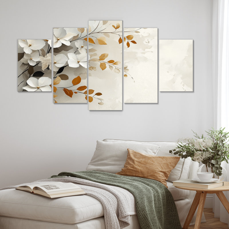 Ensemble de décorations murales cerisier en fleurs gris et brun II