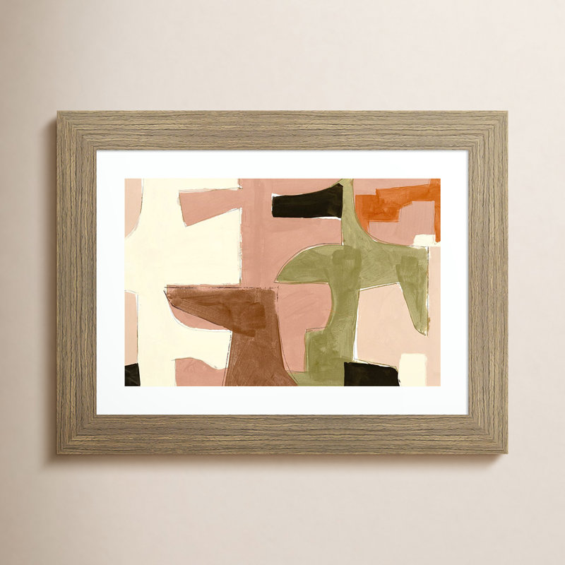 «New Jigsaw I» par Cartissi, impression sur bois encadrée, 11" H x 14" W, Brun