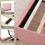 Cadre de lit grand rembourré Pink Boucle - tête de lit moelleuse, profil bas, plateforme robuste, coins arrondis, lattes en bois robustes, silencieux, aucun sommier nécessaire, assemblage facile - rose, format grand-419082147-419082172
