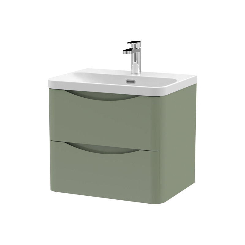 Lunar Bathroom Vanity, Satin Green, 60.7 cm W