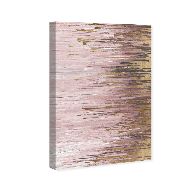 «Blush Rains Duet I», peinture sur toile, Toile tendue, H 54 po x l 36 po