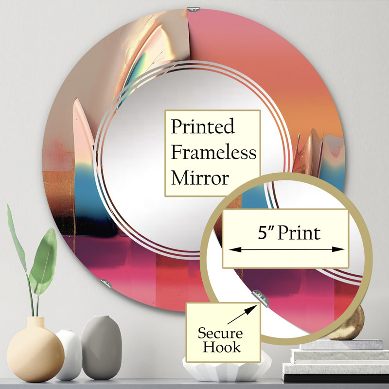 PASCALA - Miroir mural rond moderne, 24 po x 24 po