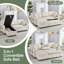 3 Seater Linen Sofa Bed-365104659