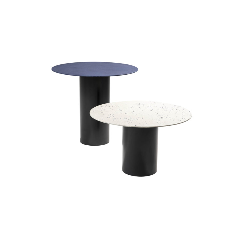 Mush Marble End Table, Blue, 12.25" H x 19.75" W x 19.75" D
