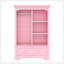 Garde-robe ouverte pour enfants avec une tringle suspendue et des tablettes ouvertes, un grand tiroir, une conception basse près du sol pour un accès facile-225531628