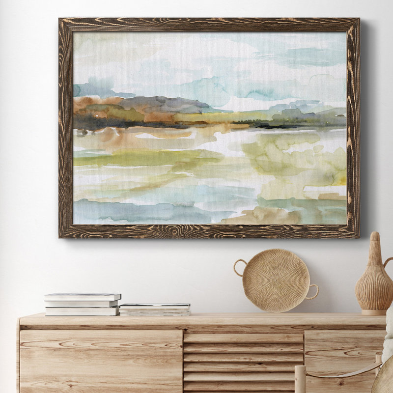 Faraway - reproduction d'art sur toile, H 31 po x l 44 po x P 1 po, Toile avec cadre en noyer