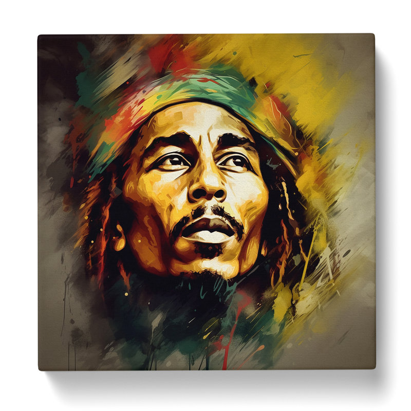 Bob Marley Digital Art No.1 - Wrapped Canvas - Framed Print, 50cm H x 50cm W x 3cm D
