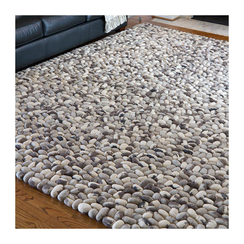 Summit Wool Geometric Area Rug in Gray, Rectangle 5' x 8'