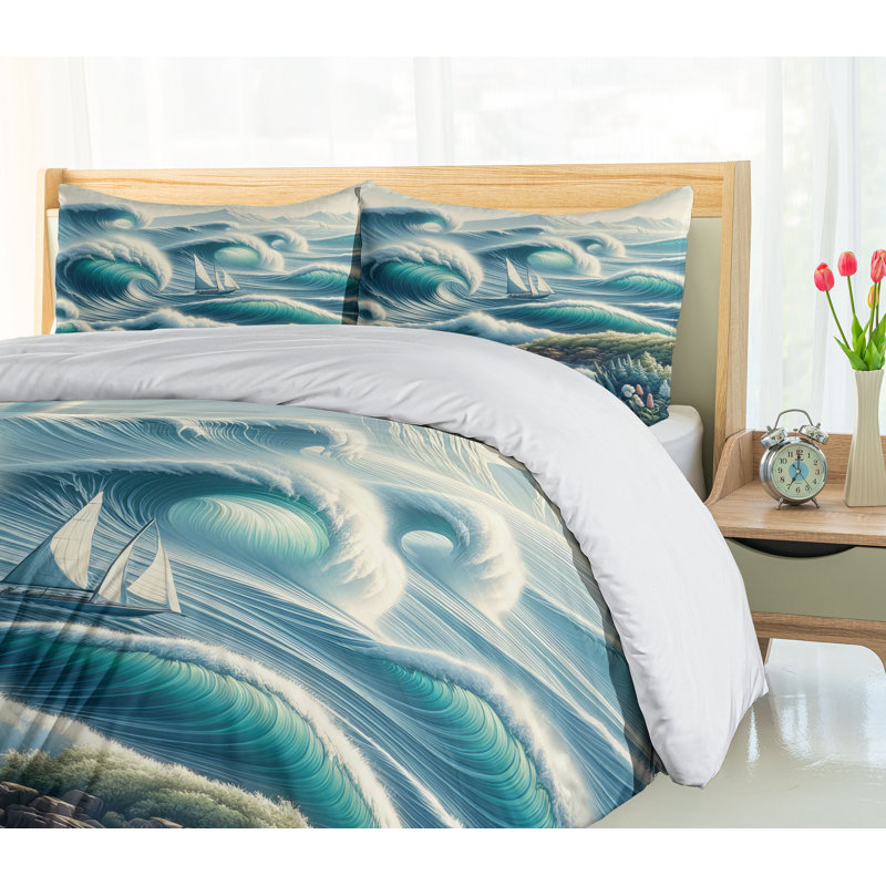Nautical Duvet Cover, King Duvet Cover + 2 Standard Shams