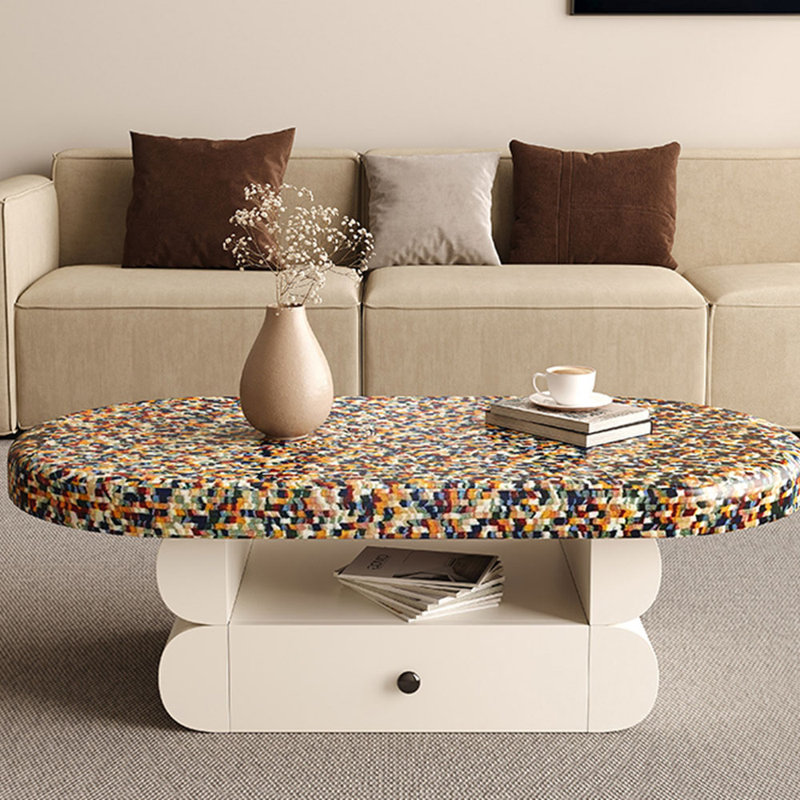 wind small apartment rainbow coffee table, Cream, 16.92" H x 51.18" L x 27.55" W