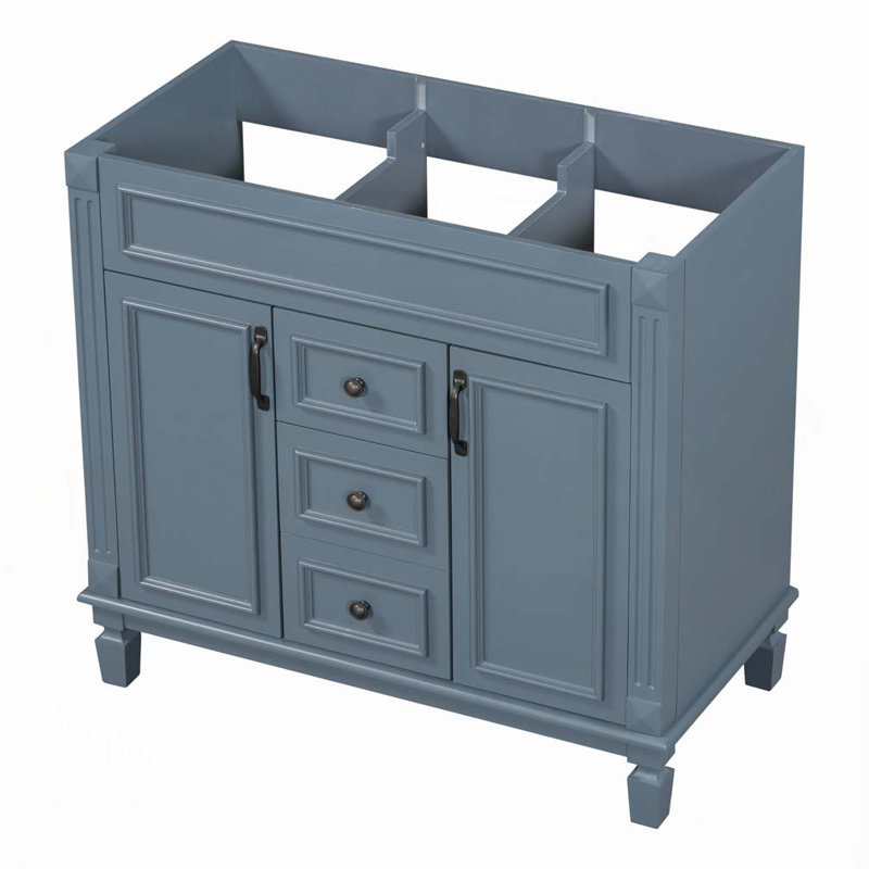 Meuble-lavabo 36 po sans lavabo supérieur, armoire seulement, Bleu