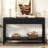 Ash Veneer Modern Style Console Table, Striped Design, Suitable for Entryway, Corridor, Foyer, Living Room, Study
