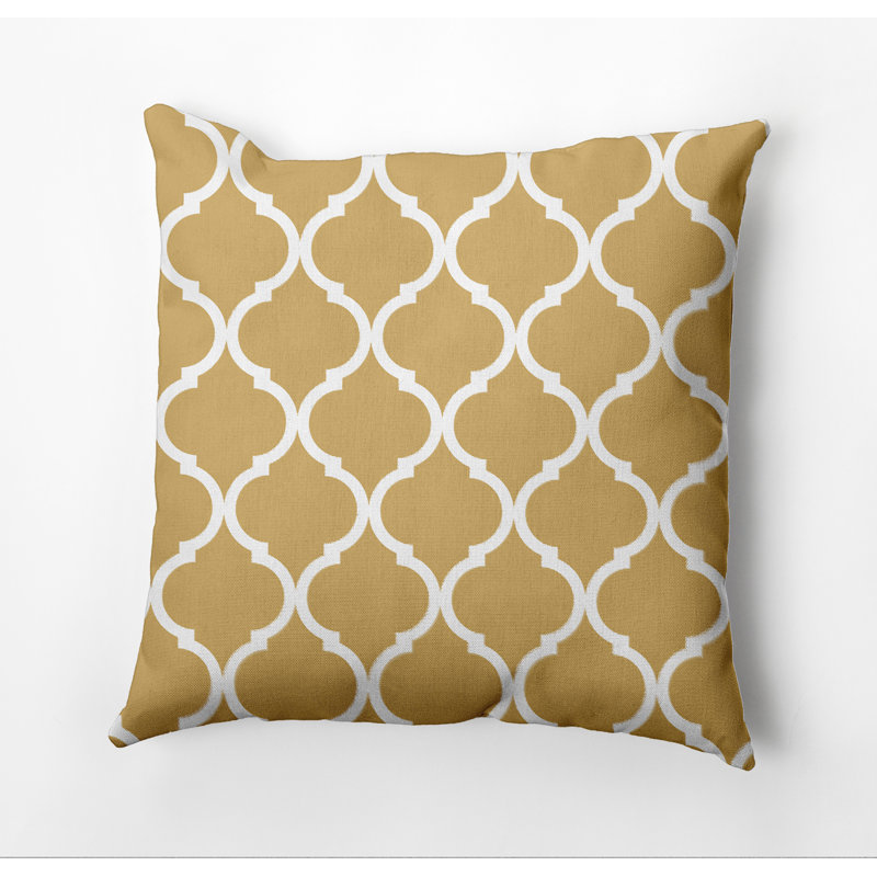 Louis Geometric Reversible Throw Pillow, 18" H x 18" W x 1" D, Yellow