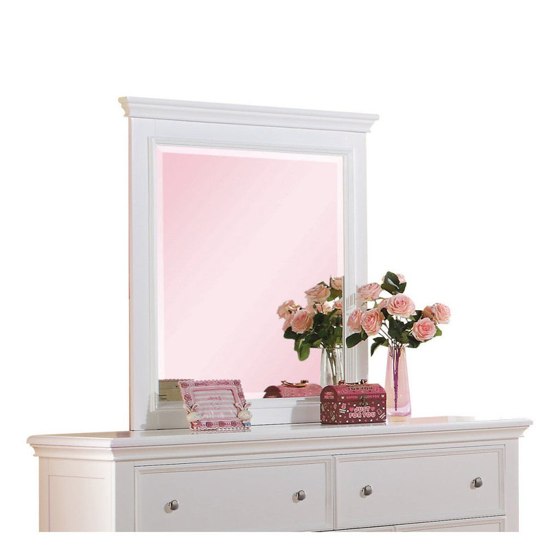 Miroir de commode rectangulaire contemporain blanc Janellie