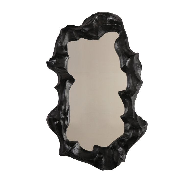 Sculptural Black Organic Frame Mirror
