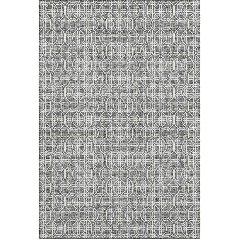 Premium Machine Washable Prisco Gray Rug, Rectangle 5' x 7'6"