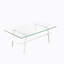 Table basse rectangulaire, plateau de table en verre trempé avec pieds en métal-27328762-27328760