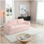 Canapé-lit pliant convertible 2-en-1, canapé-lit en velours côtelé moderne avec 2 * oreillers, ensemble de canapé modulaire rembourré désossé avec lit escamotable Futon, canapé-lit modulaire pliable pour le salon - rose-2119313132