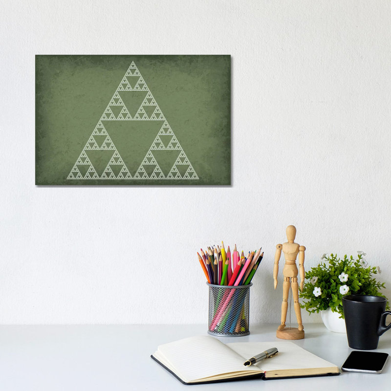 Sierpinski Triangle Fractal - Wrapped Canvas Print, 20.32 cm H x 30.48 cm W