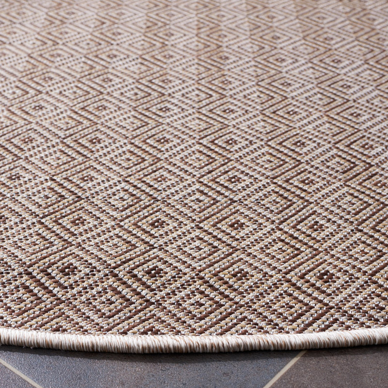 Alexios Performance Geometric Indoor/Outdoor Area Rug, Round 6'5"